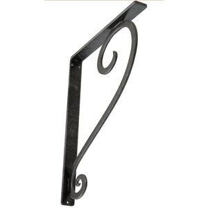 Ekena Millwork Iron Bracket 1 1/2" W x 12" D x 15" H Antiqued Silver